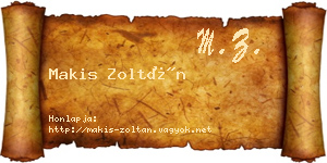 Makis Zoltán névjegykártya